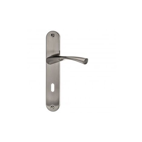 Quincadeco – Poignée de porte d'intérieur nickel mat – Aluminium et acier – Entraxe 195 mm – Épaisseur de porte 38 à 46 mm – Ressorts de rappel