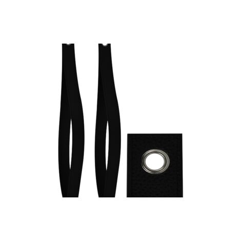 Quincadeco – Support étagère sangle cuir noir 45 cm – Largeur 3 cm – Charge 15 kg – Pour tablettes de 9 à 25 cm
