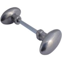 Bouton double ovale aluminium poli