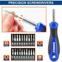Screwdriver Set, SORAKO 118 Pieces with Storage Rack Including 12 Precision Screwdrivers, Used for Furniture Repair, Assembly and Electronics Repair