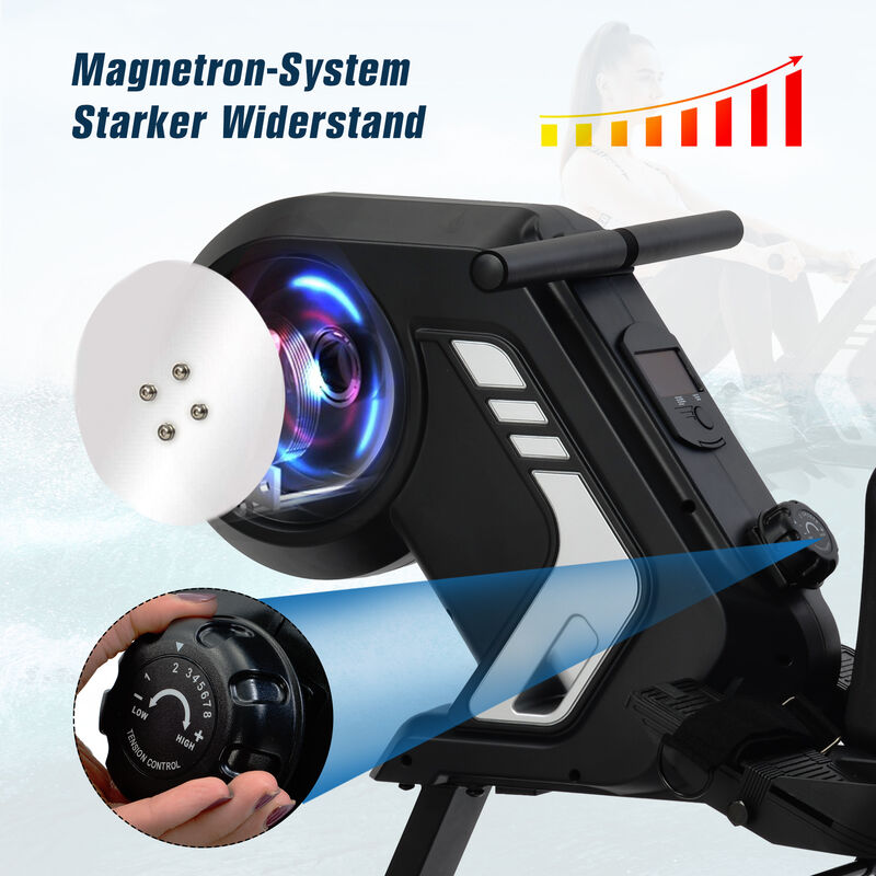 Merax Wasser Rudergerät mit LCD-Display und App, Wasser-Rudergerät  Rudermaschine mit ergomischem Rudersitz, realistiches Rudergefühl
