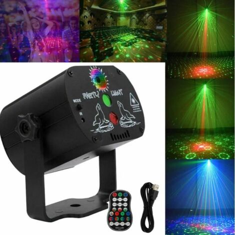 Lampe de Scène LED Laser Lumière Soirée avec Télécommande DJ Disco