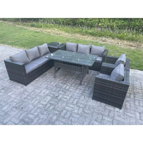 Fimous Outdoor Garden Furniture Rattan Lounge Sofa Set Patio ...