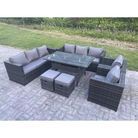 10 seater rattan corner sofa set hot sale