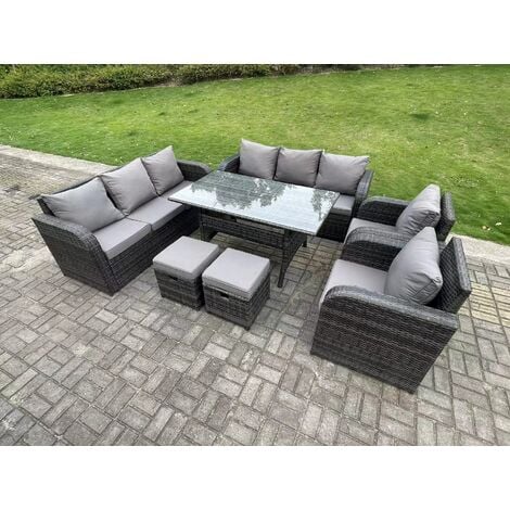 10 seater rattan garden furniture online grey