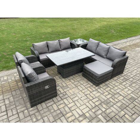 Fimous PE Rattan Outdoor Garden Furniture Sets Height Adjustable Rising ...