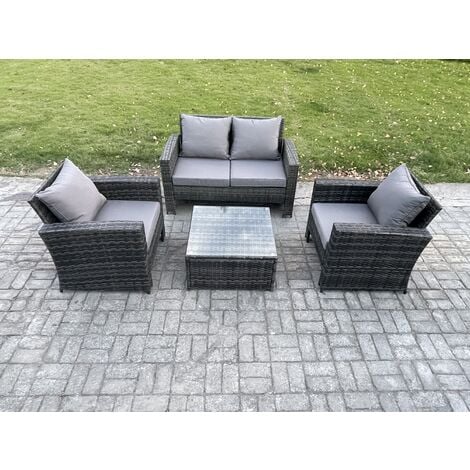 Rattan garden furniture lounge siena grey sale