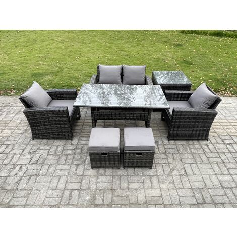 Fimous PE Wicker Outdoor Garden Furniture Set Patio Furniture Rattan ...