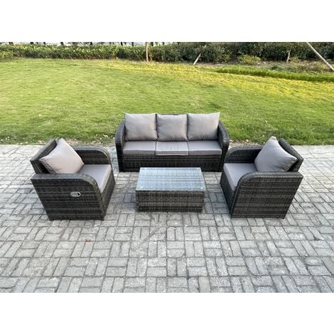 Fimous Outdoor Rattan Garden Furniture Set Seater Patio Lounge