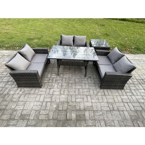 Fimous Seater Rattan Wicker Garden Furniture Patio Conservatory Sofa Set Indoor Outdoor With