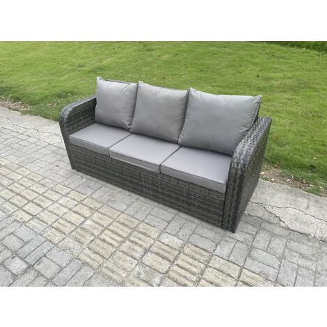 Fimous Patio Garden Furniture Sets Wicker 9 Seater Outdoor Rattan Furniture Sofa Sets with Square Coffee Table Side Table