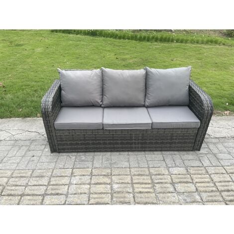 Fimous Patio Garden Furniture Sets Wicker 10 Seater Outdoor Rattan Furniture Sofa Sets with Rectangular Coffee Table Reclining Chair Loveseat Sofa 2 Side Tables 3 Footstools