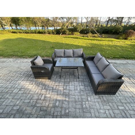 Fimous Outdoor Lounge Sofa Set Wicker PE Rattan Garden Furniture Set ...