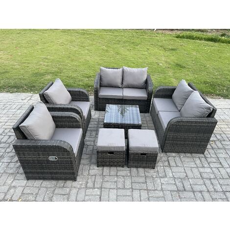 Fimous Garden Furniture Set Rattan Outdoor Lounge Sofa Chair With ...