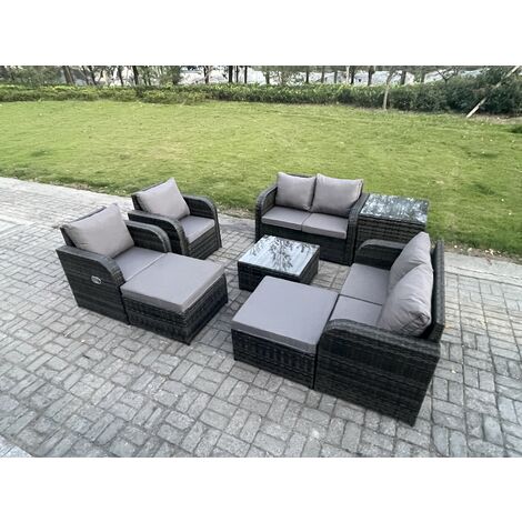 Fimous Garden Furniture Set Rattan Outdoor Lounge Sofa Chair With ...