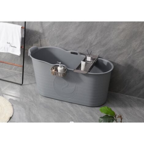 Fimous Bathtub Adults Freestanding Bath for Hot Bath and Ice Bath for Small Bathroom Grey