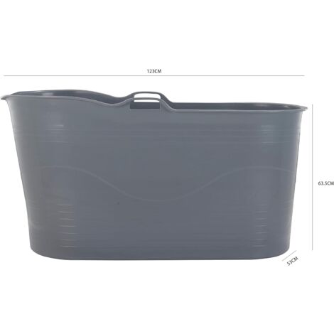 Fimous Bathtub Adults Freestanding Bath for Hot Bath and Ice Bath for Small Bathroom Grey