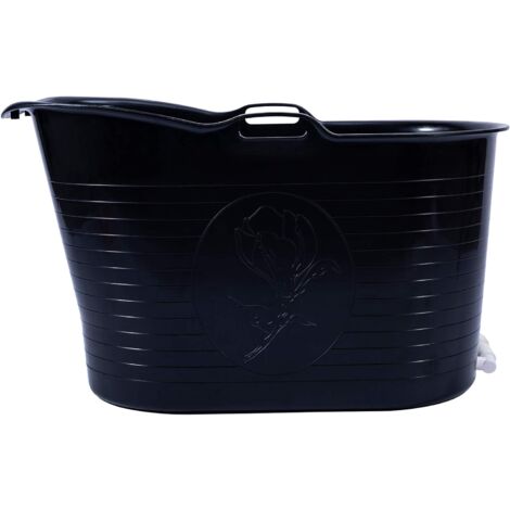 Fimous Bathtub for Adults, Soaking Bathtub for Hot Bath and Ice Bath Freestanding Bath Tub Black