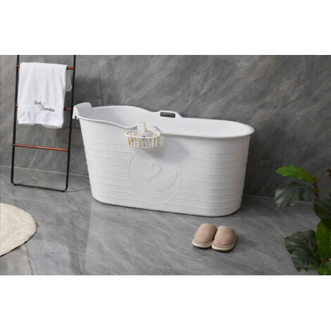 Fimous Bathtub Adults Freestanding Bath for Hot Bath and Ice Bath for Small Bathroom White