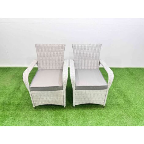 Fimous Rattan Garden Furniture Set with Rectangular Dining Table And Dining Chairs 6 Seater Light Grey Mixed
