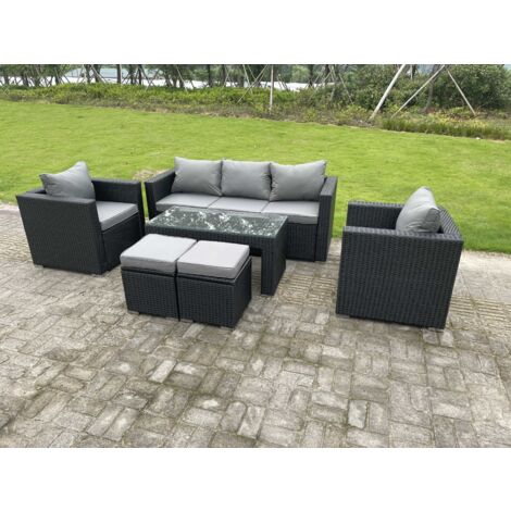 Fimous Wicker Rattan Garden Furniture Sofa Sets Outdoor Patio Coffee ...