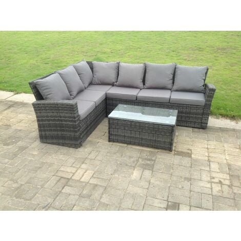 high back rattan corner sofa set