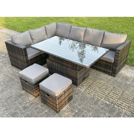 8 seater rattan effect deals corner sofa set