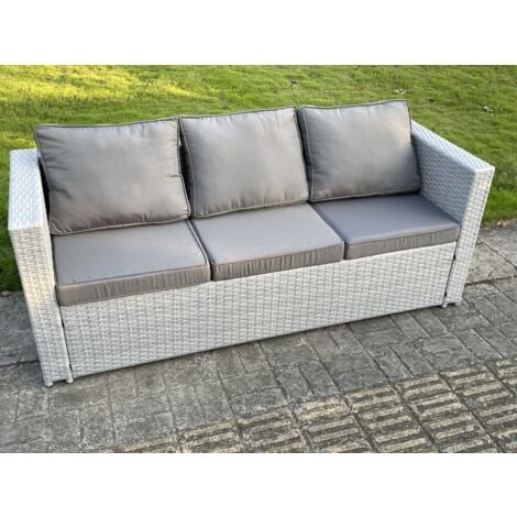 Fimous 10 Seater Wicker Light Grey Lounge Rattan Sofa Set Outdoor Garden Furniture Conservatory Patio Furniture