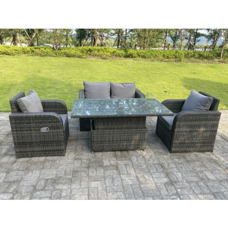 Fimous Dark Mixed Grey Rattan Outdoor Garden Furniture Lifting ...