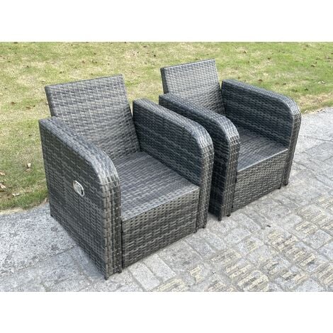 Fimous PE Rattan Garden Furniture Set Adjustable Chair Sofa Lounge Sofa Set Oblong Coffee Table