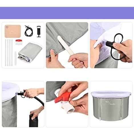 Fimous Inflatable Foldable Bathtub and Ice Bath Home Soaking Bath tub Adult SPA