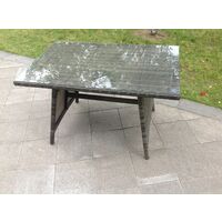 10 seater U shape rattan sofa set outdoor garden furniture patio dining table Dark Grey Mixed