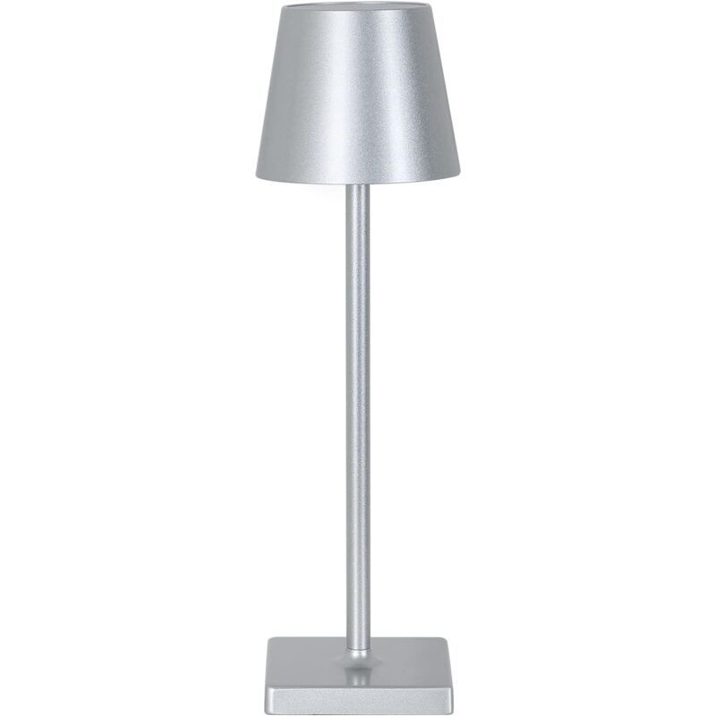 Lámpara de mesa para exterior blanca LED 2,2W 38cm IP54 con batería y  regulable