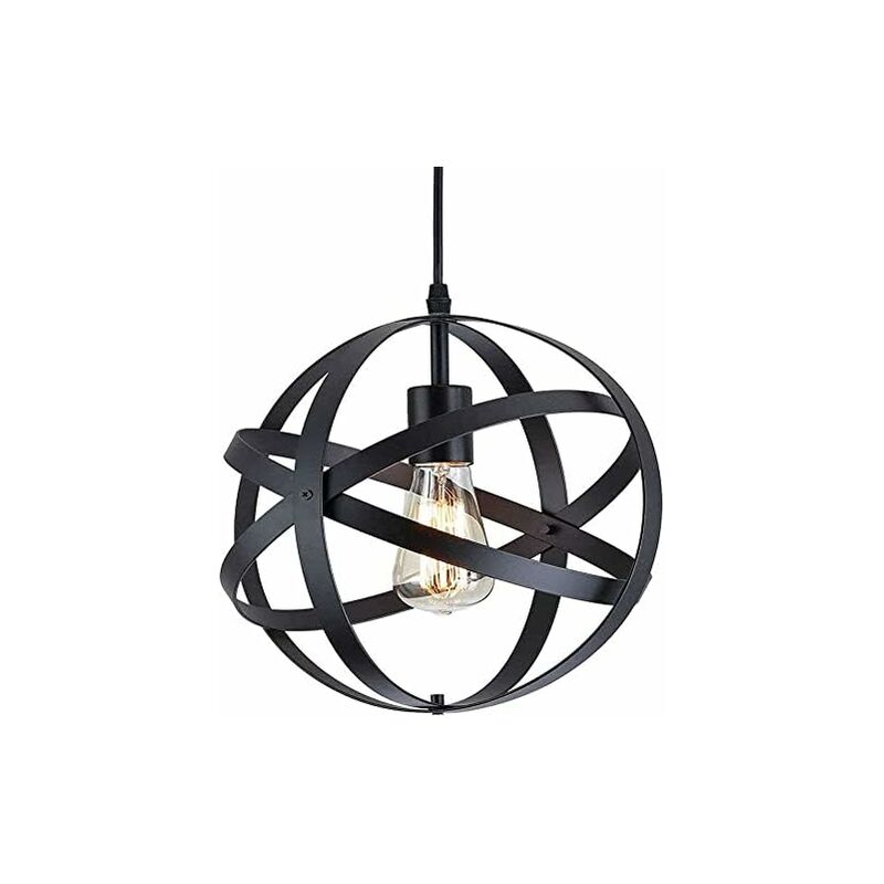 Lámpara colgante industrial vintage E27 Lámpara colgante de araña de cocina de metal negro con cable ajustable de 100 cm para escalera, cocina, sala de estar, cafetería, hotel