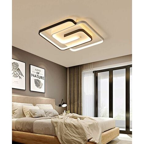 Lámpara de techo LED empotrada con control remoto, lámpara de techo  regulable de 24 W, 3000 K-6500 K, moderna lámpara de techo LED para  dormitorio