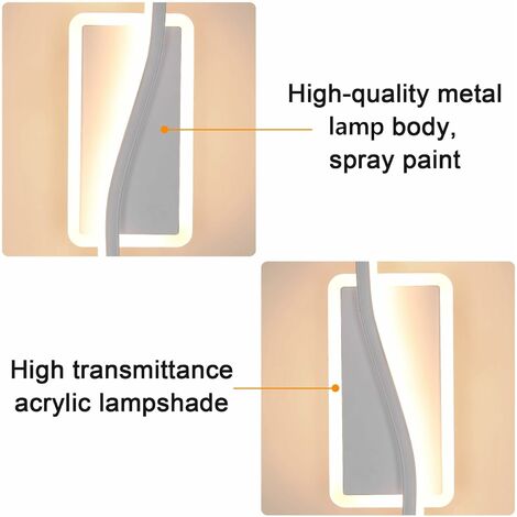 Aplique Baño Negro Apliques De Pared LED 6W - Pack De 2 - Luz Cálida 3000K - Negro - Para Dormitorio Y Salón Lampara Pared - 7