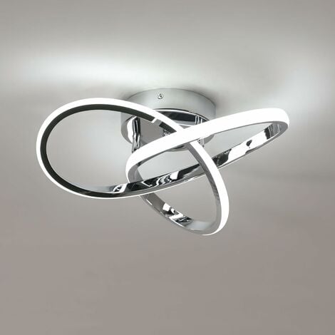 COMELY Plafon LED Moderno, Luminaria Plafón LED Creativa de Aluminio 30W, Lámpara de Araña para Cocina, Salón, Habitación, Comedor - Plateado - Luz Blanca 6500K