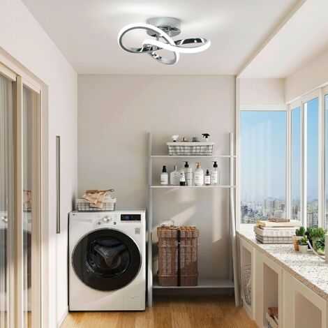 COMELY Plafon LED Moderno, Luminaria Plafón LED Creativa de Aluminio 30W, Lámpara de Araña para Cocina, Salón, Habitación, Comedor - Plateado - Luz Blanca 6500K