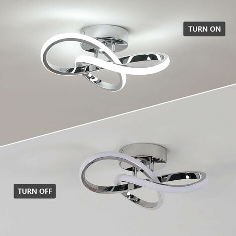 COMELY Plafon LED Moderno, Luminaria Plafón LED Creativa de Aluminio 30W, Lámpara de Araña para Cocina, Salón, Habitación, Comedor - Plateado - Luz Blanca 6500K