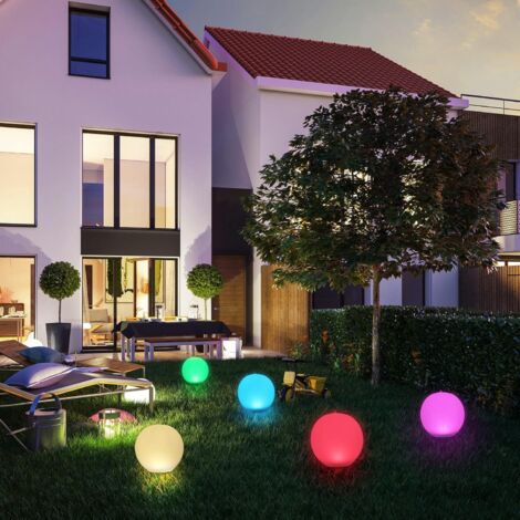 Luz solar flotante, globo solar LED impermeable IP67, luz de bola de 34 cm, 4 modos, lámpara de noche LED que cambia de color al aire libre, decoración de fiesta para piscina, playa, jardín, césped (2
