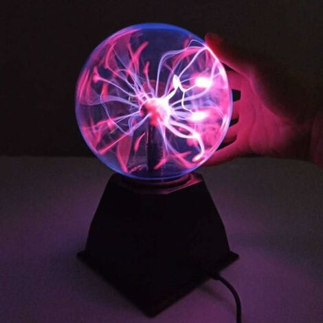 lámpara de plasma, esfera de rayos, lampara de fiesta, bola de cristal  eléctrica, esfera parpadeante (6.0 pulgadas).