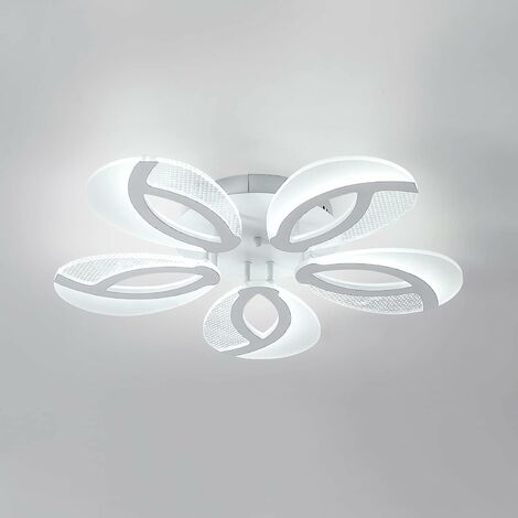 Luz de techo LED, lámpara de techo de 60 W 5400 LM en forma de flor de 5 brazos, lámpara de techo LED moderna de 6000 K blanca esía para sala de exposición, sala de estar y dormitorio
