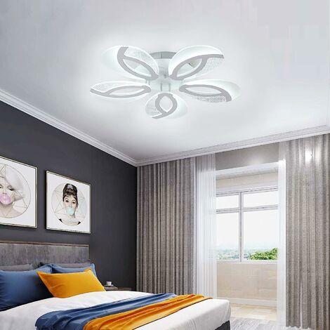Luz de techo LED, lámpara de techo de 60 W 5400 LM en forma de flor de 5 brazos, lámpara de techo LED moderna de 6000 K blanca esía para sala de exposición, sala de estar y dormitorio