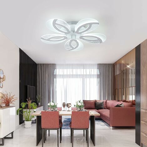 Luz de techo LED, lámpara de techo de 60 W 5400 LM en forma de flor de 5 brazos, lámpara de techo LED moderna de 6000 K blanca esía para sala de exposición, sala de estar y dormitorio