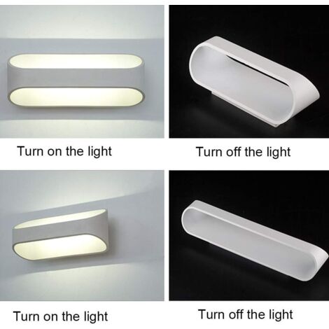 COMELY Aplique de Pared LED Moderna Blanca 5W, Luz Cálida 3000K, Longitud 25cm, para Dormitorio, Mesita de Noche, Salón