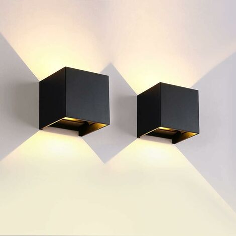 escritorio realeza entusiasta Paquete de 2 luces LED de pared para exteriores, 12 W, apliques de pared  para interiores