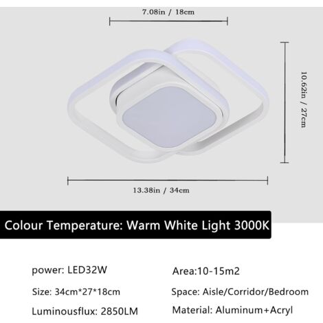 Lampara Araña De Techo 12 Moderna Luces LED 30W RGB Para Comedor Cuarto  Cocina