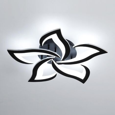 COMELY LED -Deckenleuchte, Deckenleuchte 60W 6750lm, schwarze moderne Blütenblattdecklampe für Wohnzimmer Schlafzimmer Küche Esszimmer, kalte Weiße 6500k, Dia 60 cm (1/5)