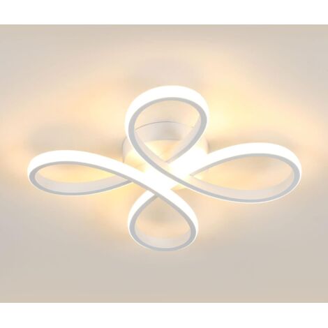 COMELY Moderne LED Deckenleuchte, 30W Deckenlampe mit floralem Design, LED-Deckenleuchte für Schlafzimmer, Wohnzimmer, Esszimmer, Küche - Weiß - Warmes Licht 3000K