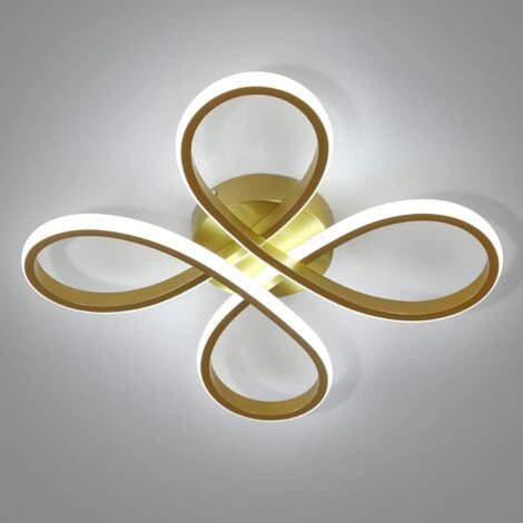 COMELY Moderne LED Deckenleuchte, 30W Deckenlampe mit floralem Design, LED-Deckenleuchte für Schlafzimmer, Wohnzimmer, Esszimmer, Küche - Gold - Kaltes Weißes Licht 6500K